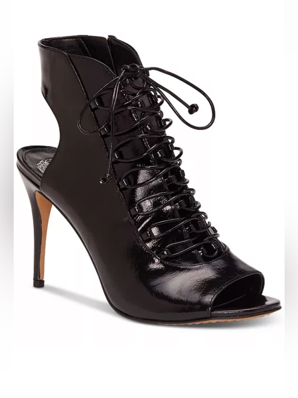NEW 12 Vince Camuto Chiane black leather shootie bootie stiletto